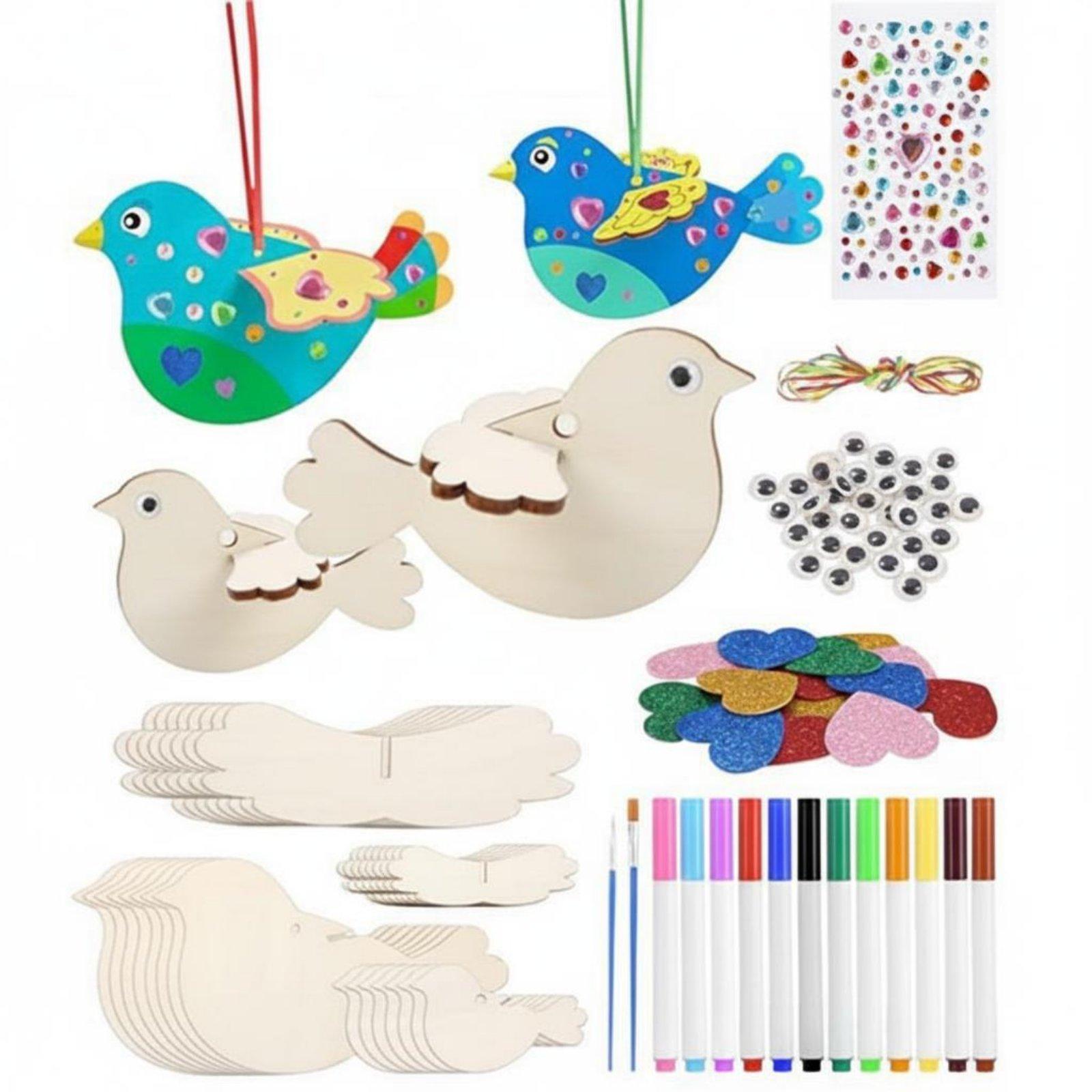 Wooden Puzzle Kids - Wooden Bird Ornament DIY Craft Kit