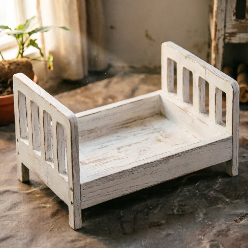 Kids Toys Store - Infant Posing Sofa Retro Wood Bed