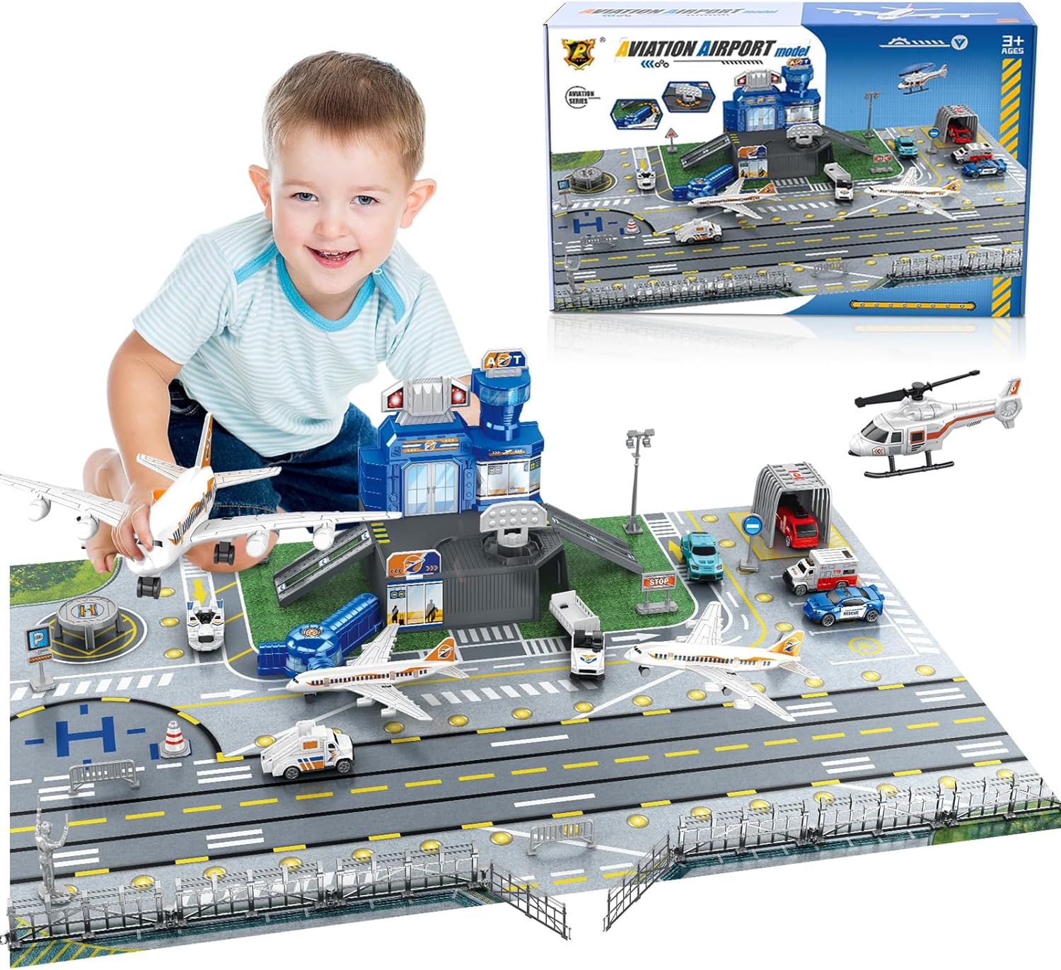 Children's Airport Scene Toy S - Kids Toys Helicopter recension och pris