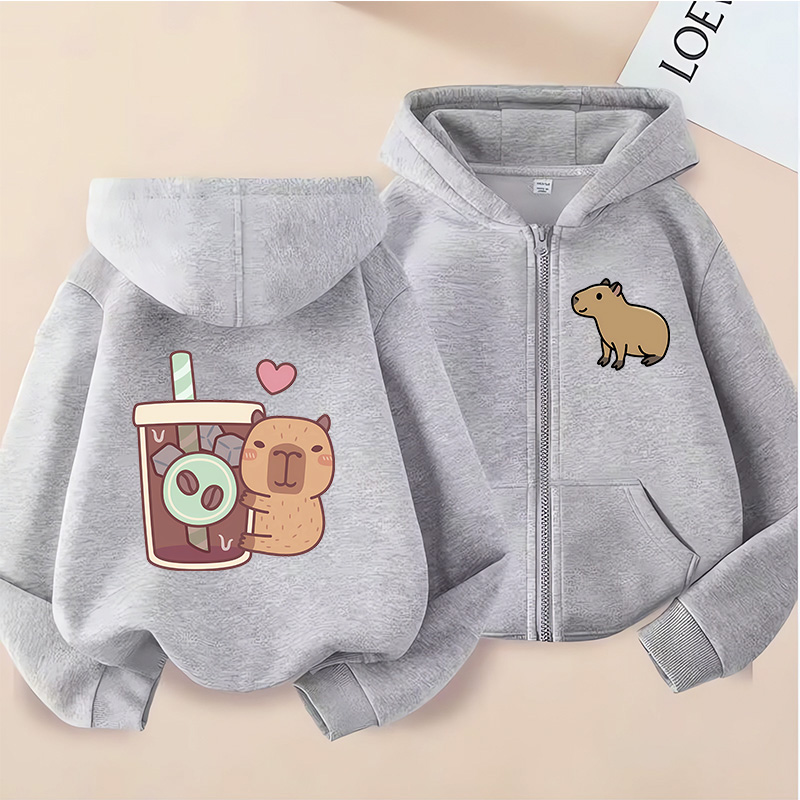 Zip Up Hoodie Kawaii Kids Capy - Kids Zip Toys recension och pris