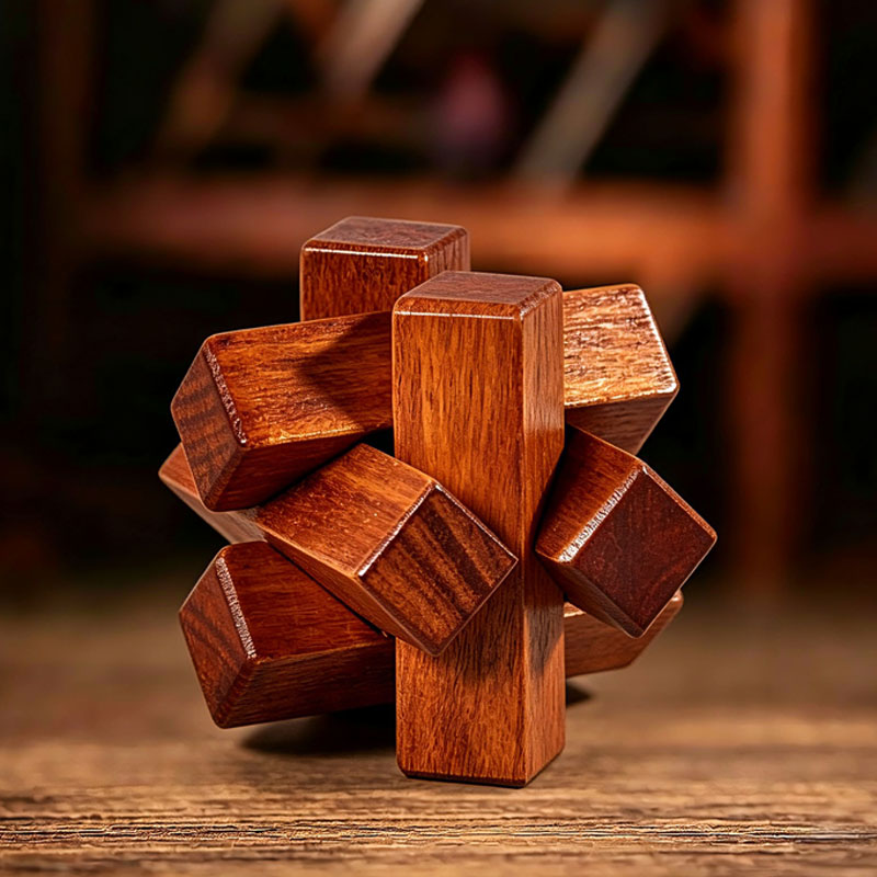 Wooden Knot Puzzle IQ Logic Tr - Wooden Puzzle Kids recension och pris