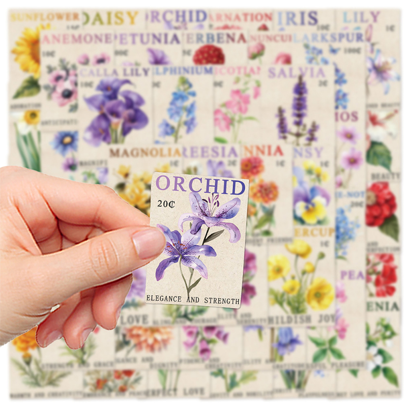 50PCS Vintage Flower Postage S - Kids Toys Vintage recension och pris