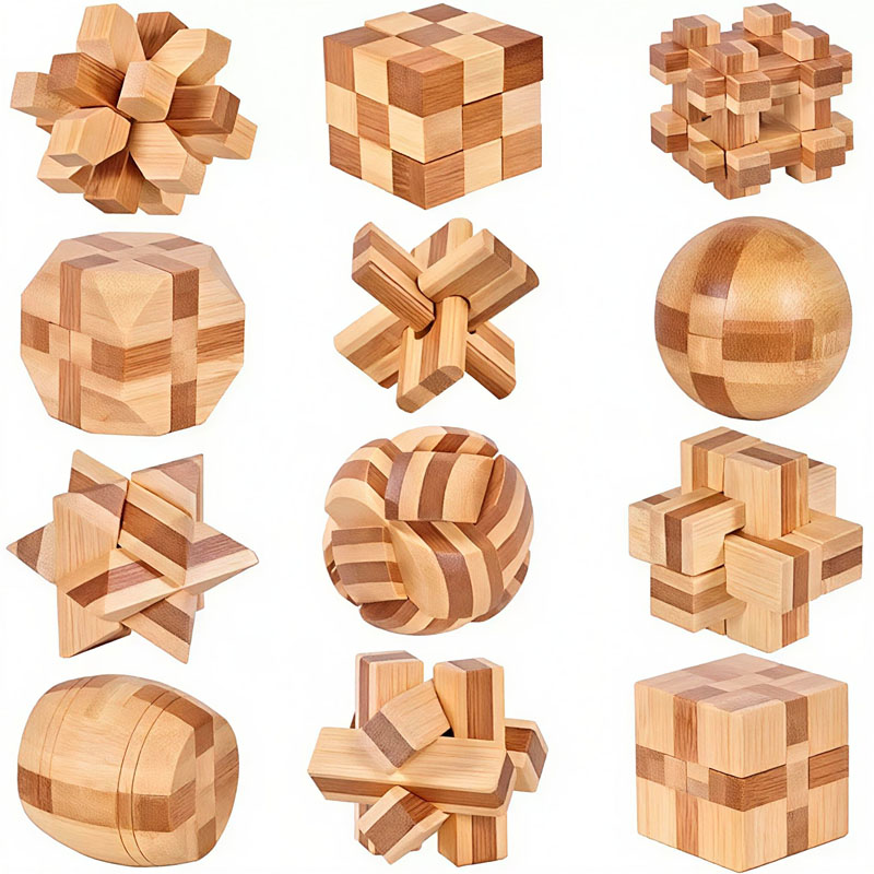 NEW 4.5CM Lu Ban Lock Puzzle B - Wooden Puzzle Kids recension och pris