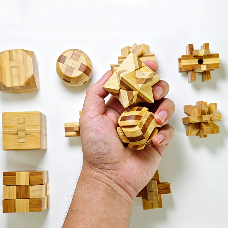 NEW 4.5CM Lu Ban Lock Puzzle B - Wooden Puzzle Kids recension och pris