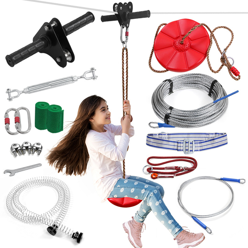 Kids Zipline Kit with Disc Swi - Kids Zip Toys recension och pris