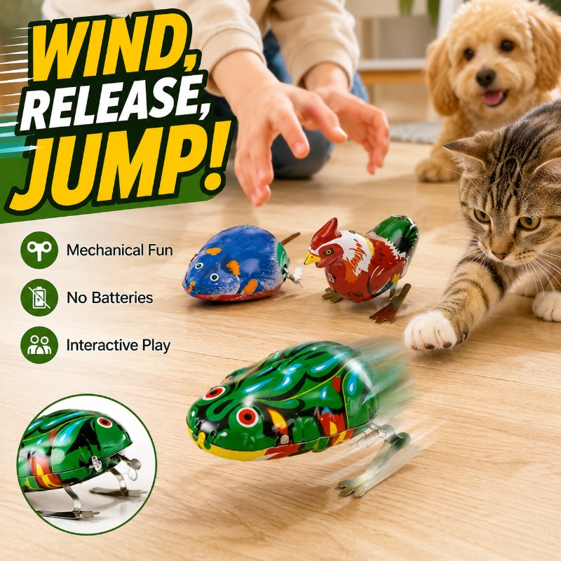 Traditional Wind Up Jumping Fr - Kids Toys Vintage recension och pris