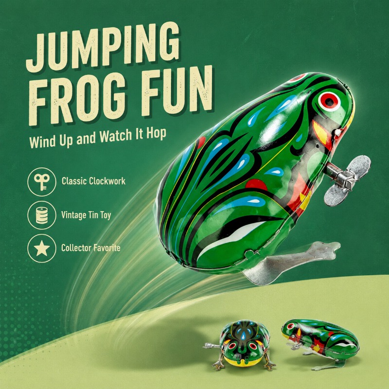Traditional Wind Up Jumping Fr - Kids Toys Vintage recension och pris