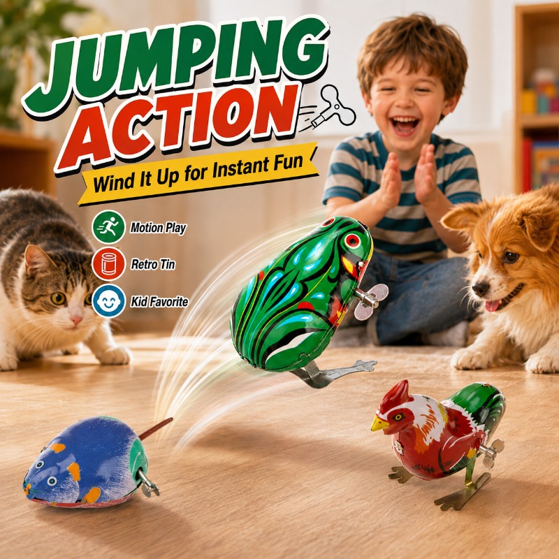Traditional Wind Up Jumping Fr - Kids Toys Vintage recension och pris