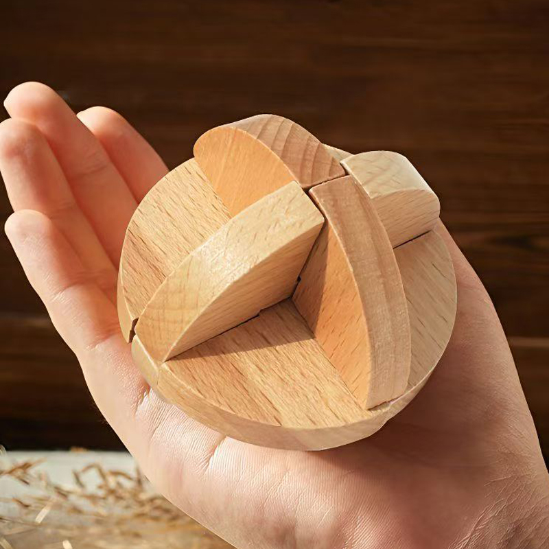 Classic Lu Ban ball Wooden Bra - Wooden Puzzle Kids recension och pris