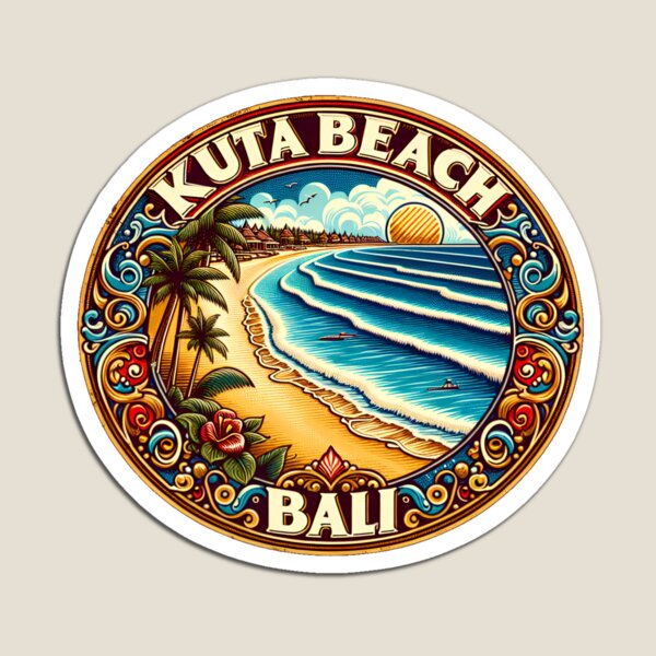 Kuta Beach Bali Retro  Magnet  - Kids Toys Bali recension och pris
